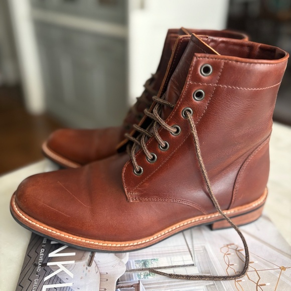 Nisolo Amalia Leather Combat Boots Brandy Size 10 - Picture 5 of 7